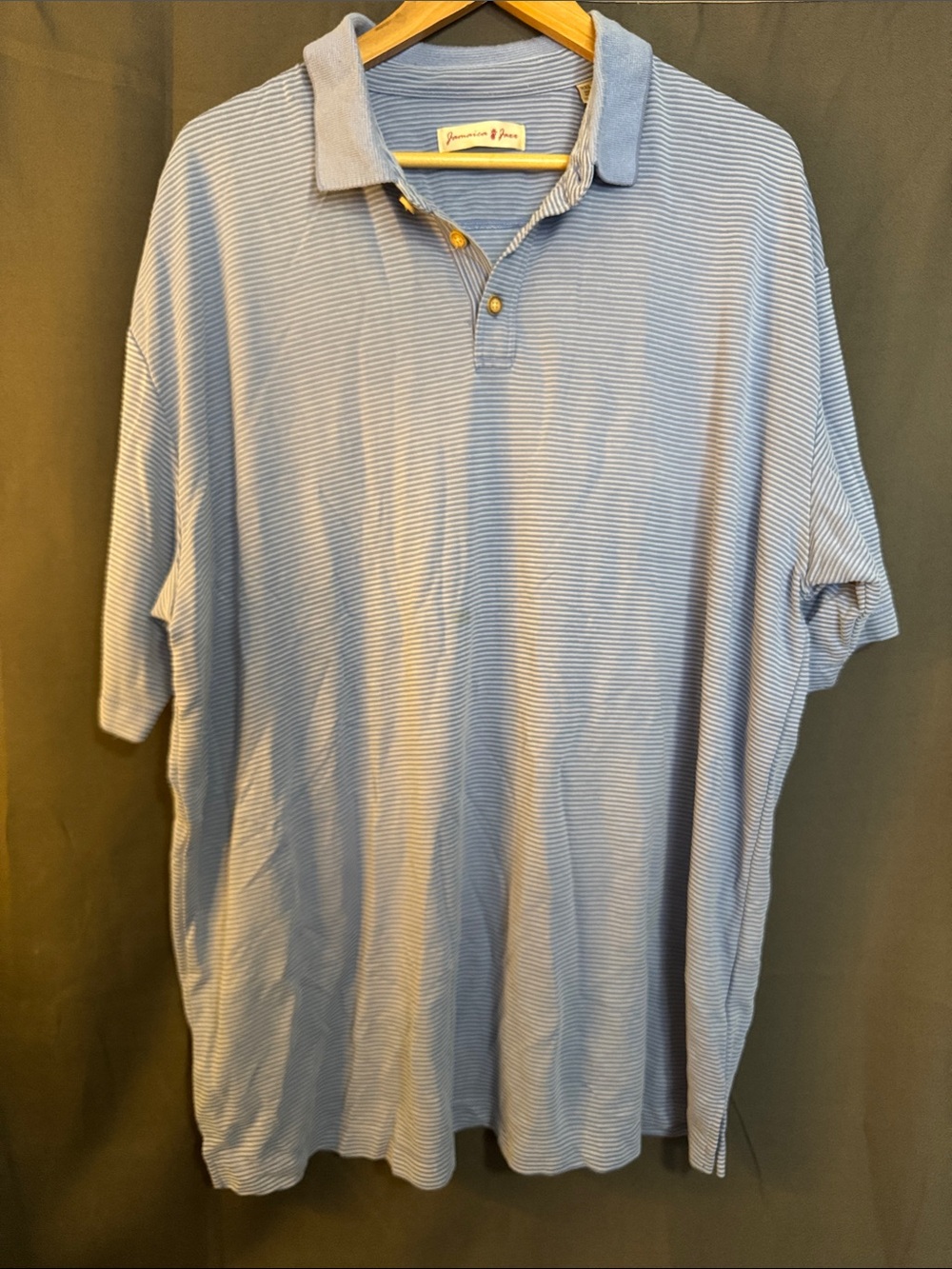 Jamaica Jaxx Light Blue Striped Polo Shirt